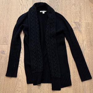 Autumn Cashmere Black shawl collar Cable Knit Cardigan